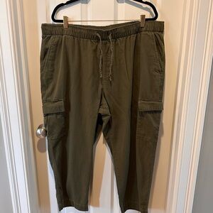 GAP Easy Cargo Pants XXL Olive Green Drawstring Utility Pants